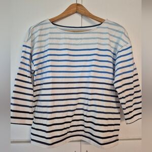 L.L. Bean Light Blue and White Striped Shirt